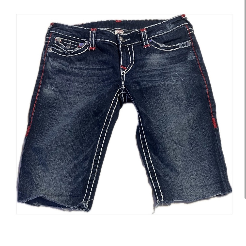 True Religion Dark Wash Jean Bermuda Shorts